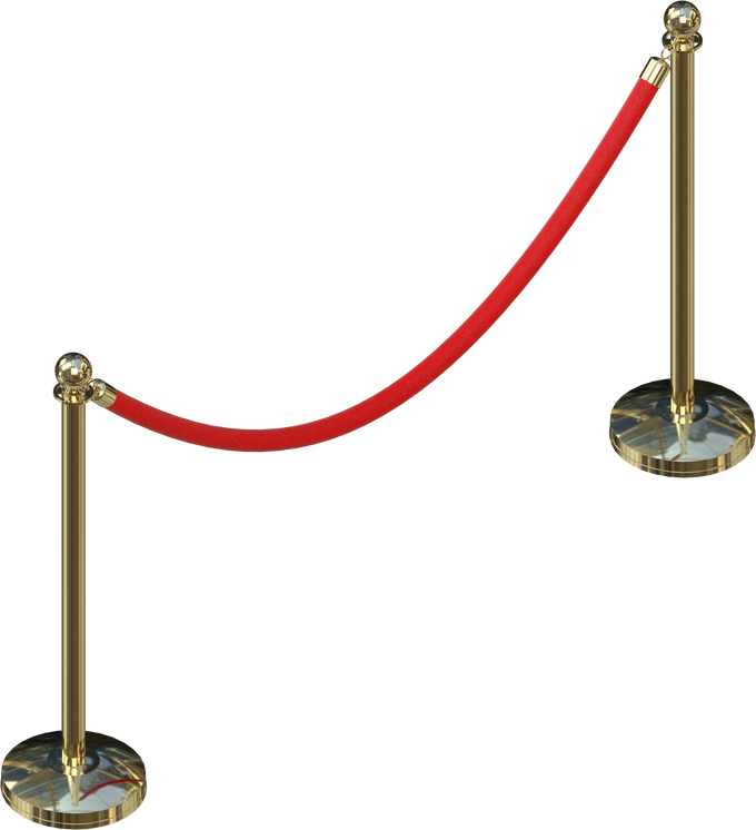 3D rendering illustration of a red velvet rope